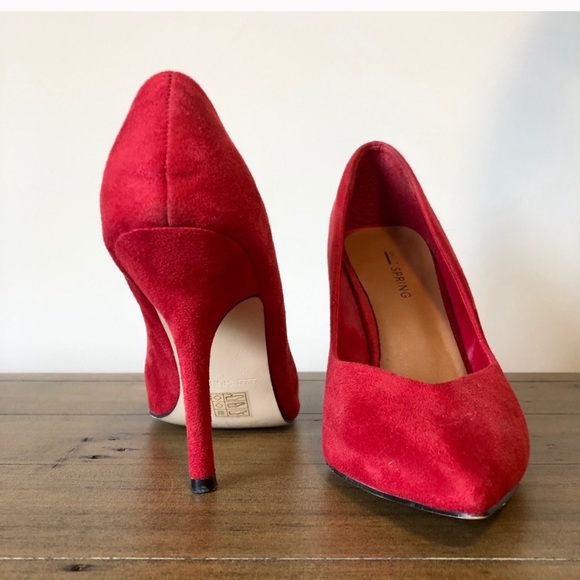 Red Suede Heels - Picture 5 of 8